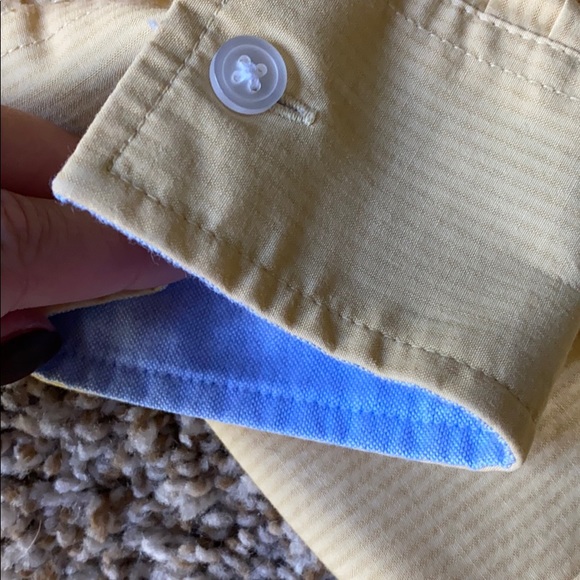 Men’s yellow collared button down casual shirt - Picture 2 of 4